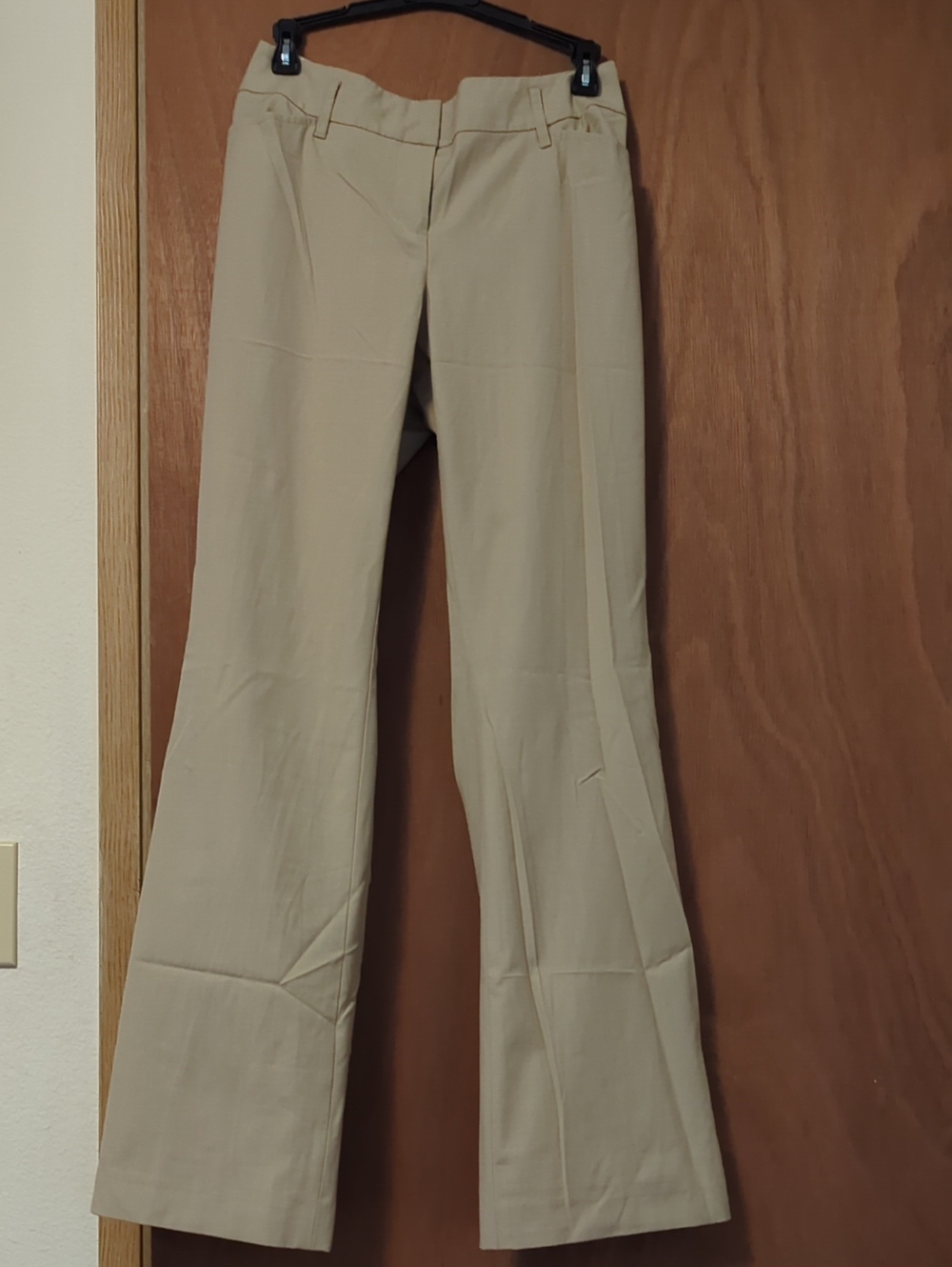 LOFT Cream Boot-Cut Dress Pants